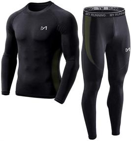 img 4 attached to Medium Men's Compression Sleeve Underwear for Active Fitness Clothing