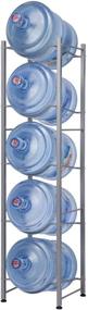 img 4 attached to 🥤 Efficient 5 Gallon Water Cooler Jug Rack: SINGAYE 5 Tier Water Bottle Storage Rack - Silver