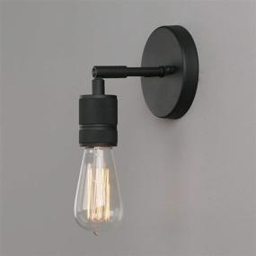 img 3 attached to Set of Two Simple Industrial Wall Sconces in Matte Black - Phansthy Single Sconce Light