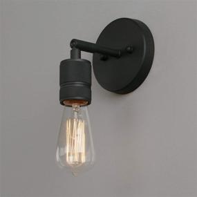 img 2 attached to Set of Two Simple Industrial Wall Sconces in Matte Black - Phansthy Single Sconce Light