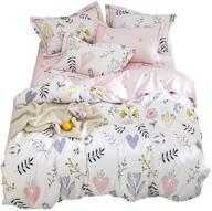 🌸 floral aesthetic twin girls duvet cover - premium cotton bedding set - white pink - ideal for teens - reversible comforter cover - soft branches design - twin pink bedding collection logo