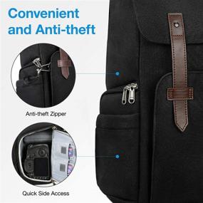 img 1 attached to Водонепроницаемый рюкзак для камеры с функцией против угона, BAGSMART DSLR SLR сумка для камеры подходит для ноутбука до 15 дюймов, держатель штатива и дождевой чехол (черный)
