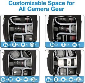 img 2 attached to Водонепроницаемый рюкзак для камеры с функцией против угона, BAGSMART DSLR SLR сумка для камеры подходит для ноутбука до 15 дюймов, держатель штатива и дождевой чехол (черный)