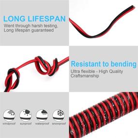 img 2 attached to AUTORUA 100FT 16/2 Gauge Red Black Cable for LED Strips - 16AWG 2 Conductor 2 Color Flexible Parallel Zip Wire - Extension Cord for 12V/24V DC LED Ribbon Lamp Tape Lighting