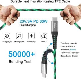 img 1 attached to 🔌 Oliomp USB C to USB C Fast Charging Cable 6ft 60W 3A - Green, Compatible with Samsung Galaxy, MacBook, iPad, LG, Pixel