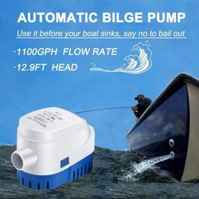 img 3 attached to 🚤 UYGALAXY Boat Bilge Pump: 1100GPH 12V 12ft Head with Float Switch - Automatic, Submersible Water Pump with Hose Clamps