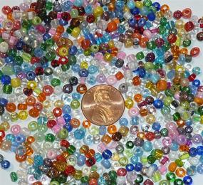 img 2 attached to 🔮 Seed Beads 4mm 6/0 Glass Pony Beading DIY Craft Jewelry Making Assorted Mixed Colors - Large Bulk Set of Beads (Kit - Beads & Stretch Cord)