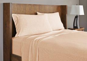 img 4 attached to 🛏️ Royale Linens Soft Tees Cotton Modal Jersey Knit Sheet Set - Full Size in Blush: Luxurious Comfort for Your Bed