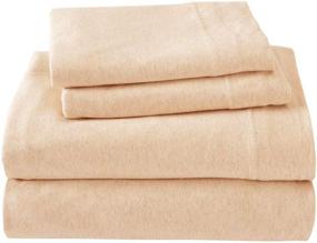 img 2 attached to 🛏️ Royale Linens Soft Tees Cotton Modal Jersey Knit Sheet Set - Full Size in Blush: Luxurious Comfort for Your Bed