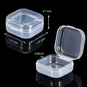 img 3 attached to 📦 Transparent Storage Box Set - 48 Packs of Clear Plastic Containers with Hinged Lid for Crafts, Jewelry & Small Items (1.37 x 1.37 x 0.7 Inches)