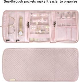 img 1 attached to 👜 BAGSMART Jewelry Organizer Roll: Stylish Travel Storage Bag for Necklaces, Earrings, Rings, Bracelets