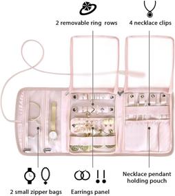 img 3 attached to 👜 BAGSMART Jewelry Organizer Roll: Stylish Travel Storage Bag for Necklaces, Earrings, Rings, Bracelets