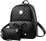 ihayner bowknot fashion backpack leather women's handbags & wallets logo