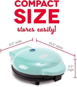 img 1 attached to 🍳 Dash Express 8” Aqua Waffle Maker: Versatile Breakfast, Lunch, or Snack Cooking, Easy Clean Dual Non-Stick Surfaces