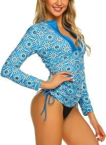 img 3 attached to 🏄 Sheshow Surfing Rashguard Swimsuit for Women - UV Protection Clothing for Swimsuits & Cover Ups