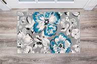 stunning blue modern floral area rugs - 2' x 3' perfect for any room decor logo