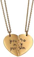 azfly 'you're my person' broken two half heart pendant necklace: perfect gift for couples, best friends, bffs logo