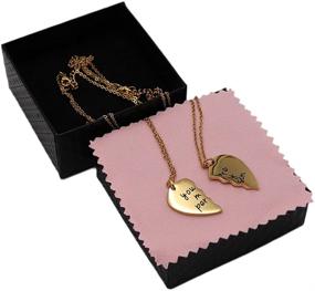 img 1 attached to Azfly 'You're My Person' Broken Two Half Heart Pendant Necklace: Perfect Gift for Couples, Best Friends, BFFs