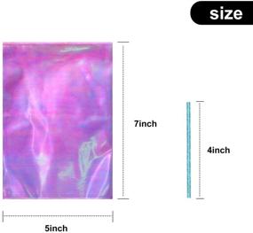 img 2 attached to 🌈 120 Pieces Iridescent Holographic Cellophane Party Favor Treat Bags with 200 Pieces 3 Colors Iridescent Holographic Twist Ties - Ideal for Party, Wedding, Girl Birthday (5 x 7 Inch)