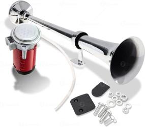 img 3 attached to Zone Tech 12V Single Trumpet Air Horn - High-Quality Silver Single Trumpet Air Horn with Relay, Chrome & Compressor - Super Loud 150db for Trucks, Trains, Lorries, Boats, and SUVs