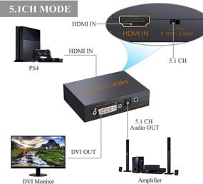 img 1 attached to eSynic 1080p HDMI в DVI конвертер с оптическим Toslink 🔌 и извлечением стерео аудио - металлический корпус, поддержка DTS AC3 LPCM/PCM