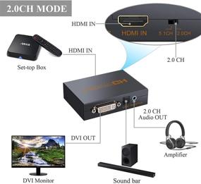 img 2 attached to eSynic 1080p HDMI в DVI конвертер с оптическим Toslink 🔌 и извлечением стерео аудио - металлический корпус, поддержка DTS AC3 LPCM/PCM