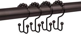 img 4 attached to 🛁 Zenna Home Double Roller Glide Shower Curtain Rings, Set of 12, Oil Rubbed Bronze, NeverRust Rustproof Hooks, 12 Count