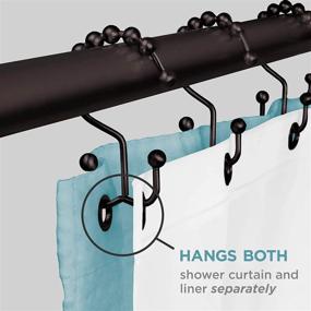 img 3 attached to 🛁 Zenna Home Double Roller Glide Shower Curtain Rings, Set of 12, Oil Rubbed Bronze, NeverRust Rustproof Hooks, 12 Count