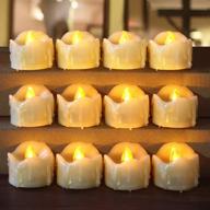 🕯️ enhance your space with home most 12-pack led votive candles: timer, flickering flameless design, battery operated, perfect for valentine, unscented, cream bulk decor логотип