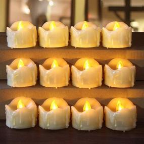 img 4 attached to 🕯️ Enhance Your Space with HOME MOST 12-Pack LED Votive Candles: Timer, Flickering Flameless Design, Battery Operated, Perfect for Valentine, Unscented, Cream Bulk Decor