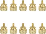 👍 favordrory 6#-32 anodized aluminum thumbscrews: 10 pcs, golden - durable computer case thumb screws логотип