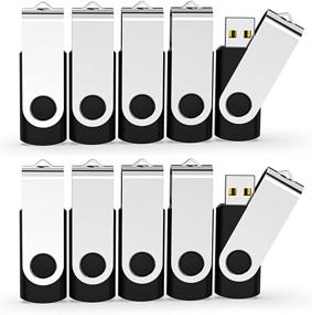 img 4 attached to 💾 KEATHY 10 Pack 128MB USB Flash Drive USB 2.0 Small Capacity Swivel Thumb Drive Memory Stick Jump Drive Pen Drive - Black: Reliable Data Storage Solutions