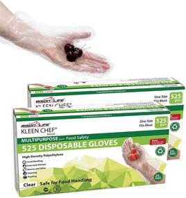 img 4 attached to 🧤 Food Handling Poly Gloves with Long Cuffs, Disposable, One Size Fits Most, 525 per Box (2 Boxes)