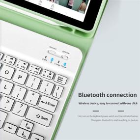 img 1 attached to 🍵 Aoub Keyboard Case for iPad Air 4 10.9 Inch 2020 - Matcha Green, Wireless Bluetooth Keyboard & Pencil Holder