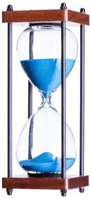 img 2 attached to Enhance Your Space with Bellaware Large Hourglass Timer – 30 Minutes Wooden Sand Timer in Decorative Blue Sandglass Design