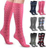 🧦 6-pack pembrook women's compression socks | graduated support stockings for women, 8-15 mmhg compression level логотип