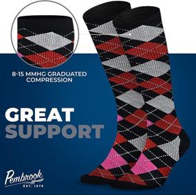 img 1 attached to 🧦 6-Pack Pembrook Women's Compression Socks | Graduated Support Stockings for Women, 8-15 mmHg Compression Level