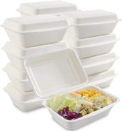 🍱 i00000 125pack 100% compostable food containers - biodegradable take out containers with lid - microwaveable lunch boxes - made of sugar cane fibers - 7"x5", 1 compartment logo