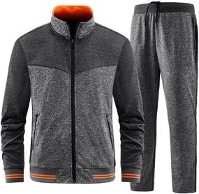 img 4 attached to Спортивные костюмы Спортивные спортивные костюмы для бега Full Zip