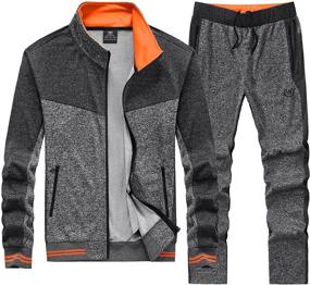 img 3 attached to Спортивные костюмы Спортивные спортивные костюмы для бега Full Zip