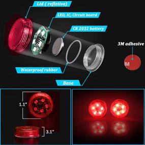 img 3 attached to 🚦 Botepon 4PCS Universal Wireless Car Door LED Warning Lights: Enhancing Safety for Anti Rear-End Collisions