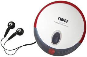 img 2 attached to 🎧 Naxa NPC-319 Slim Personal CD Player with Stereo Earphones - Red, CD & CD-R Compatible, Programmable Track Memory