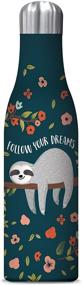 img 4 attached to 🐢 Studio Oh! Insulated Stainless Steel Water Bottle - 17 oz. Capacity, 11 Attractive Designs, Follow Your Dreams Sloth