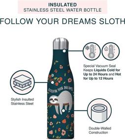 img 1 attached to 🐢 Studio Oh! Insulated Stainless Steel Water Bottle - 17 oz. Capacity, 11 Attractive Designs, Follow Your Dreams Sloth