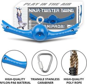 img 2 attached to Ninja-Twister Swing Spins Set: Slackline Attachments - 360° Handle Twist-Spin Flips Toy for Activating Ninja Powers - Ninja Warrior Accessories - Kids Ninja Hang Toys for Playground Backyard