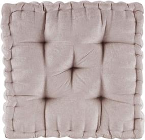 img 4 attached to 🌸 Освещение вашего пространства: Интеллектуальный дизайн Azza Floor Pillow Square Pouf с резным краем - Гипоаллергенная подушка-скамья/стул для дополнительного комфорта и стиля - Румянец