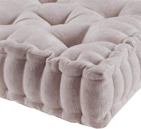 img 3 attached to 🌸 Освещение вашего пространства: Интеллектуальный дизайн Azza Floor Pillow Square Pouf с резным краем - Гипоаллергенная подушка-скамья/стул для дополнительного комфорта и стиля - Румянец