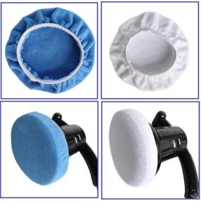 img 1 attached to Boltigen Car Polishing Pad Bonnets-8 Pieces 5 To 6 Inches Soft Microfiber Bonnet Buffing Pad Covers Polishing Bonnets For Most 5 To 6 Inches Car Polishers (5-6Inch-8Pcs 4Colors)