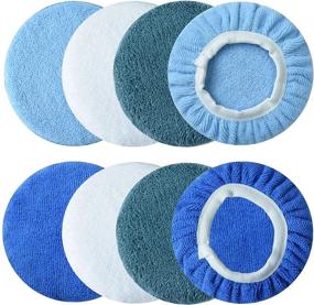 img 4 attached to Boltigen Car Polishing Pad Bonnets-8 Pieces 5 To 6 Inches Soft Microfiber Bonnet Buffing Pad Covers Polishing Bonnets For Most 5 To 6 Inches Car Polishers (5-6Inch-8Pcs 4Colors)