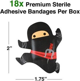 img 3 attached to GAMAGO Ninja Bandages for Kids & Kidults - Pack of 18 Individually Wrapped Self Adhesive Bandages - Sterile, Latex-Free & Easily Removable - Funny Gift & First Aid Essential
